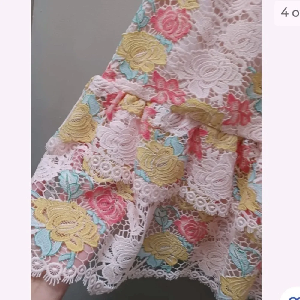 Anthropologie Gardina Lace Floral Skirt By Hutch Size Small NWT Pink Yellow blue - Picture 8 of 8